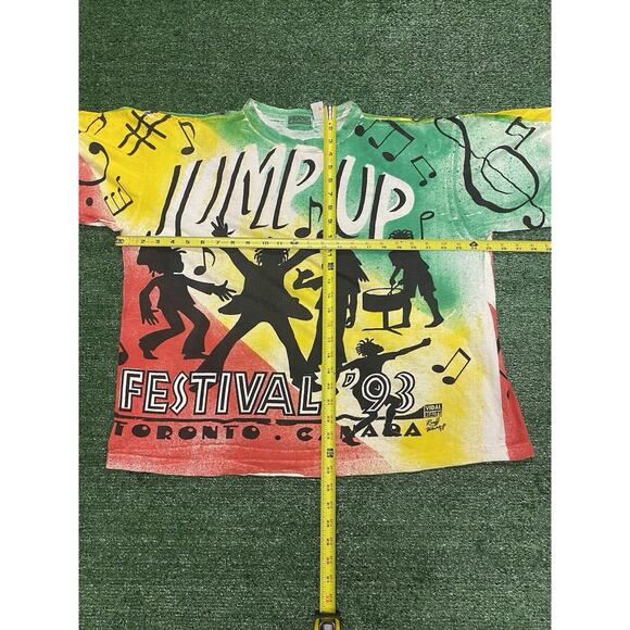 Vintage 1993 Jump Up Music Festival Concert AOP T Shirt Sz L Reggae Tie Dye Band - Picture 6 of 6